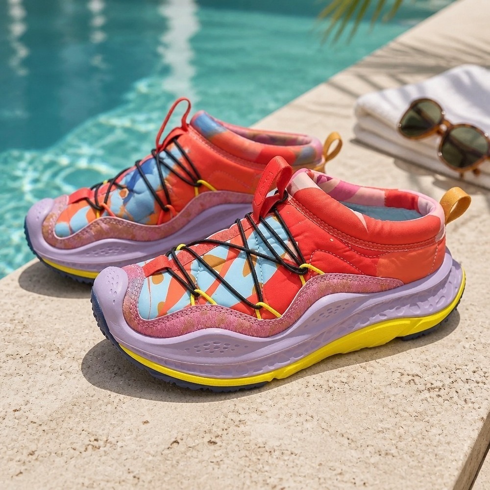 Hoka One One Studio Proba Ora Primo Recovery Shoes Orange Purple Womens 8.5